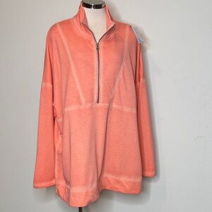 Livi Active size 22/24 Coral Half-Zip Sweatshirt